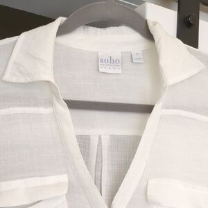 women's white gauze playful blouse